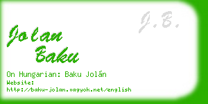 jolan baku business card